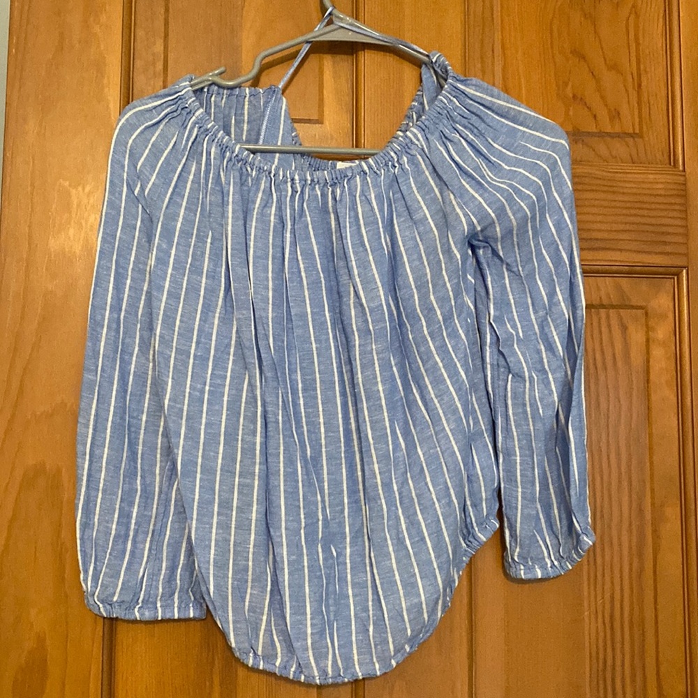 Striped off the shoulder top